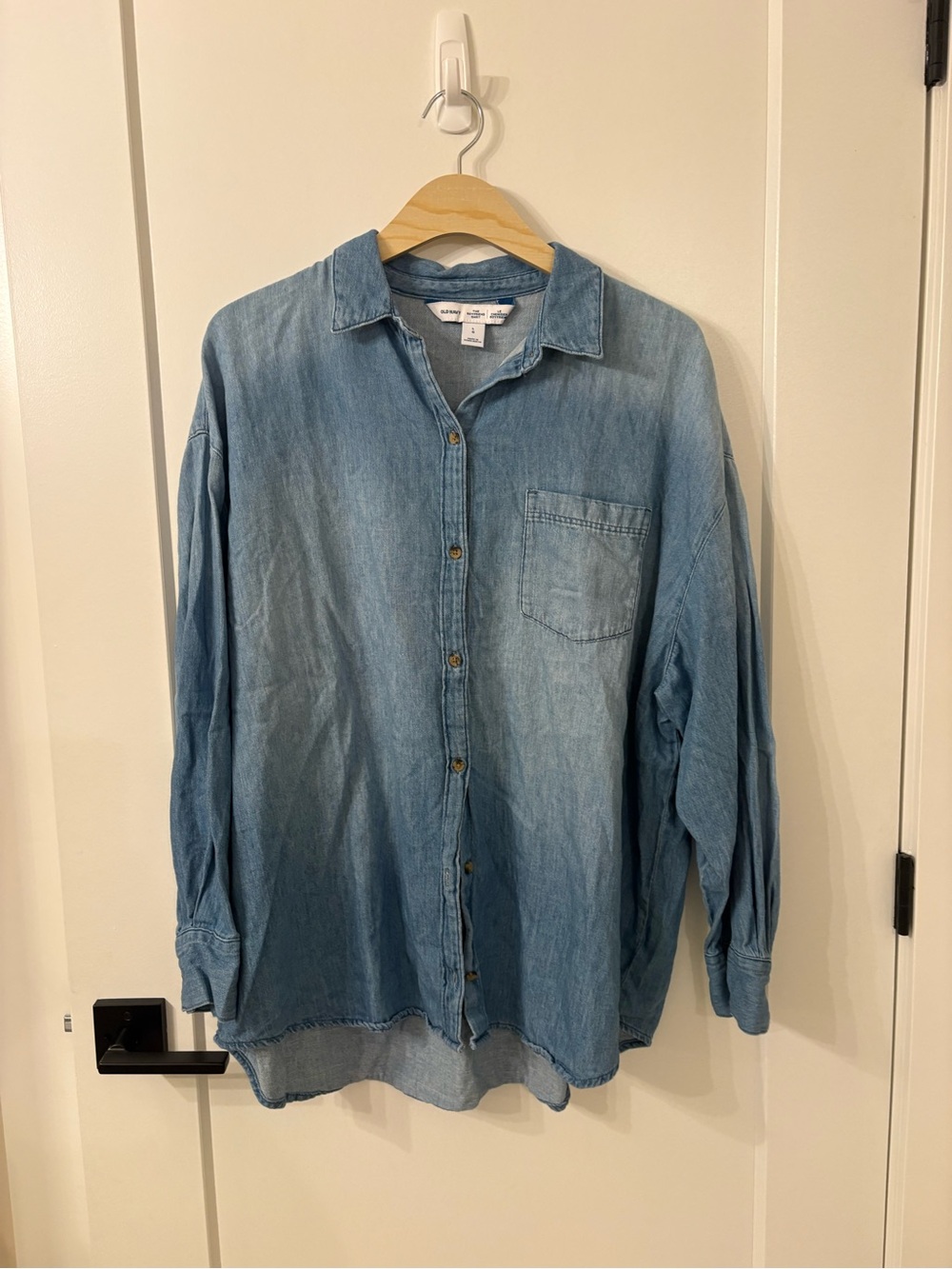 Old Navy Light Blue Denim Button-Down Shirt